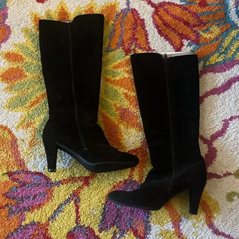 ERIC MICHAEL KNEE HIGH LEATHER SUEDE BOOTS SIZE 10